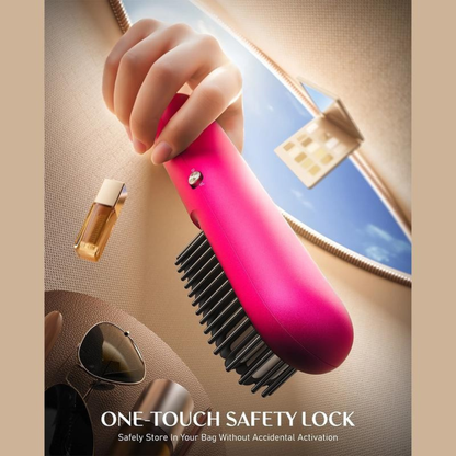 Cordless Hot Brush, 2 in 1 Straightening & Curling Brush