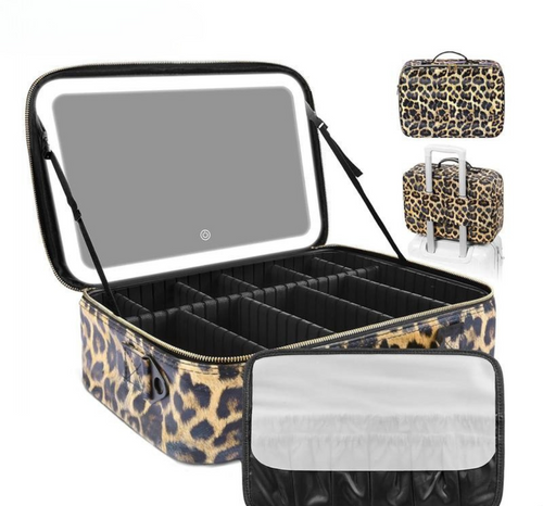 Travel Makeup Bag with LED mirror