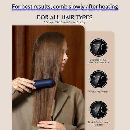 Cordless Hot Brush, 2 in 1 Straightening & Curling Brush