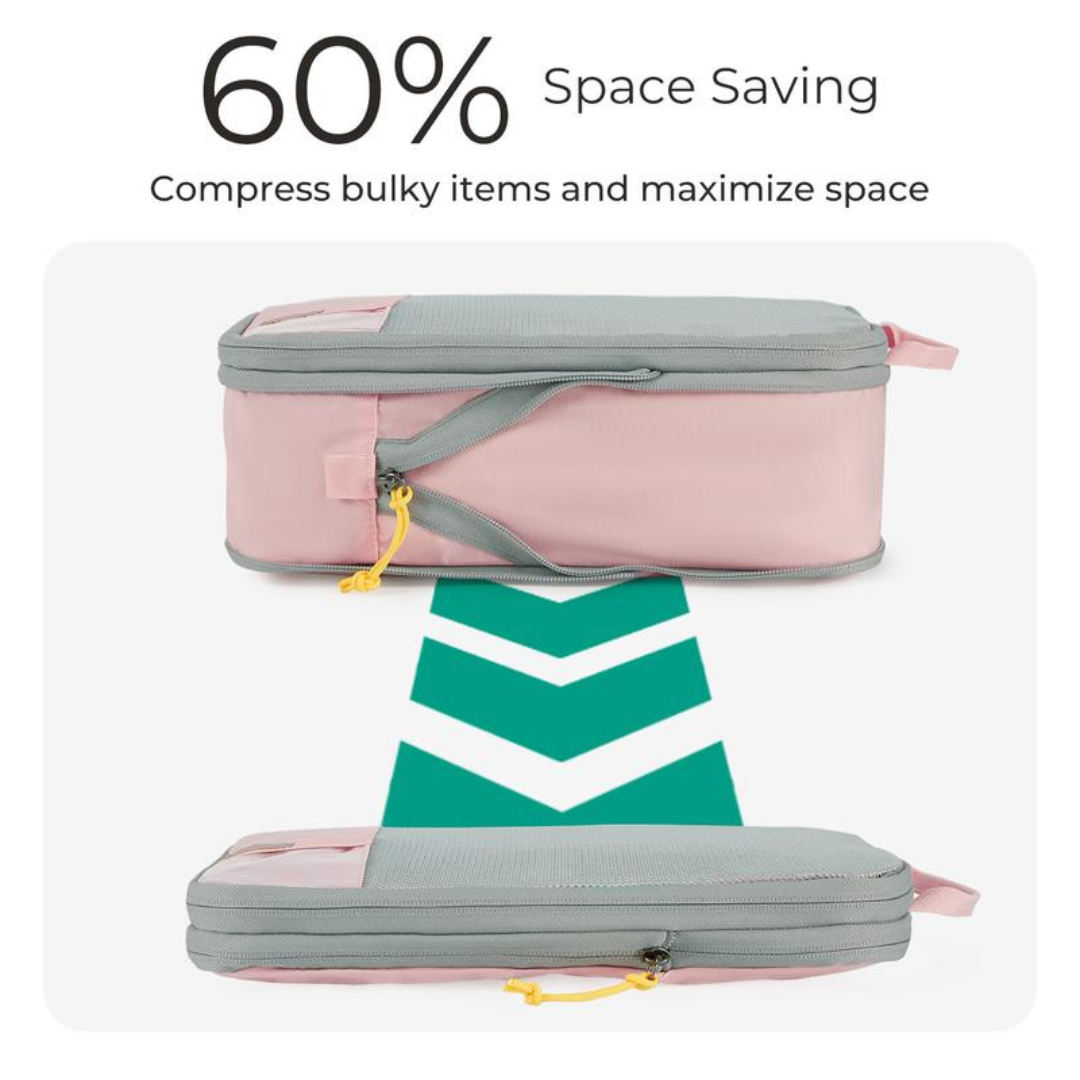 Travel Organizer Set, Compression Packing Cubes for Suitcases