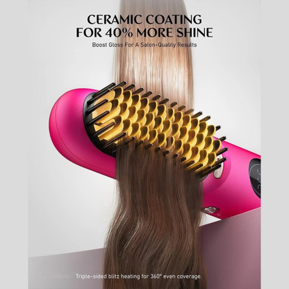 Cordless Hot Brush, 2 in 1 Straightening & Curling Brush