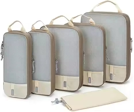 Travel Organizer Set, Compression Packing Cubes for Suitcases