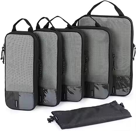 Travel Organizer Set, Compression Packing Cubes for Suitcases