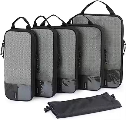 Travel Organizer Set, Compression Packing Cubes for Suitcases