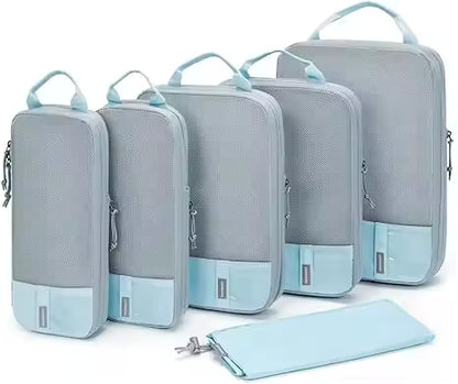 Travel Organizer Set, Compression Packing Cubes for Suitcases