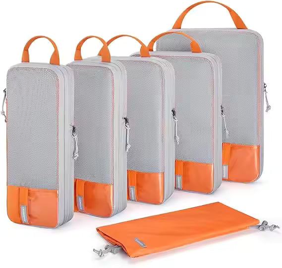 Travel Organizer Set, Compression Packing Cubes for Suitcases