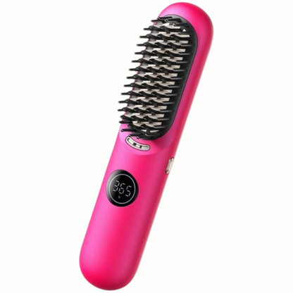 Cordless Hot Brush, 2 in 1 Straightening & Curling Brush