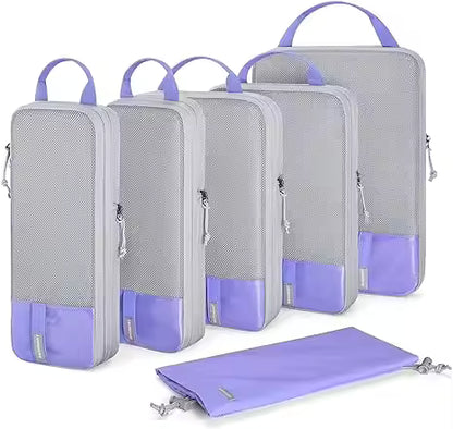 Travel Organizer Set, Compression Packing Cubes for Suitcases